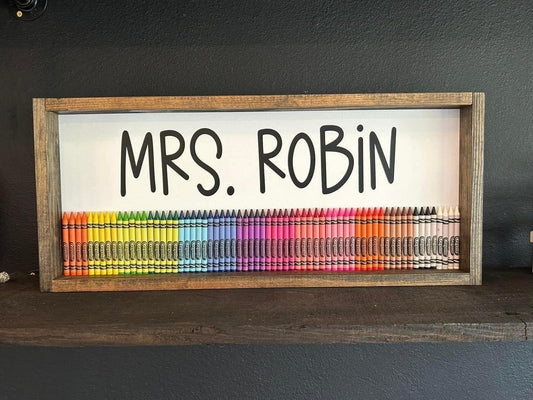 Teacher Crayon Sign
