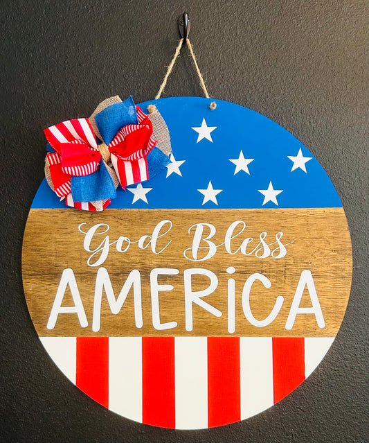 God Bless America Door Hanger