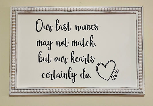 Our Last Names Sign